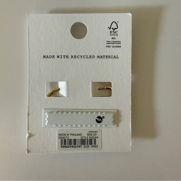 NWT Madewell Demi-Fine Medium Hoop Earrings - Picture 4 of 6